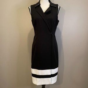 Calvin Klein Womens Dbl Brested Dress w/Beige Accents sz 10